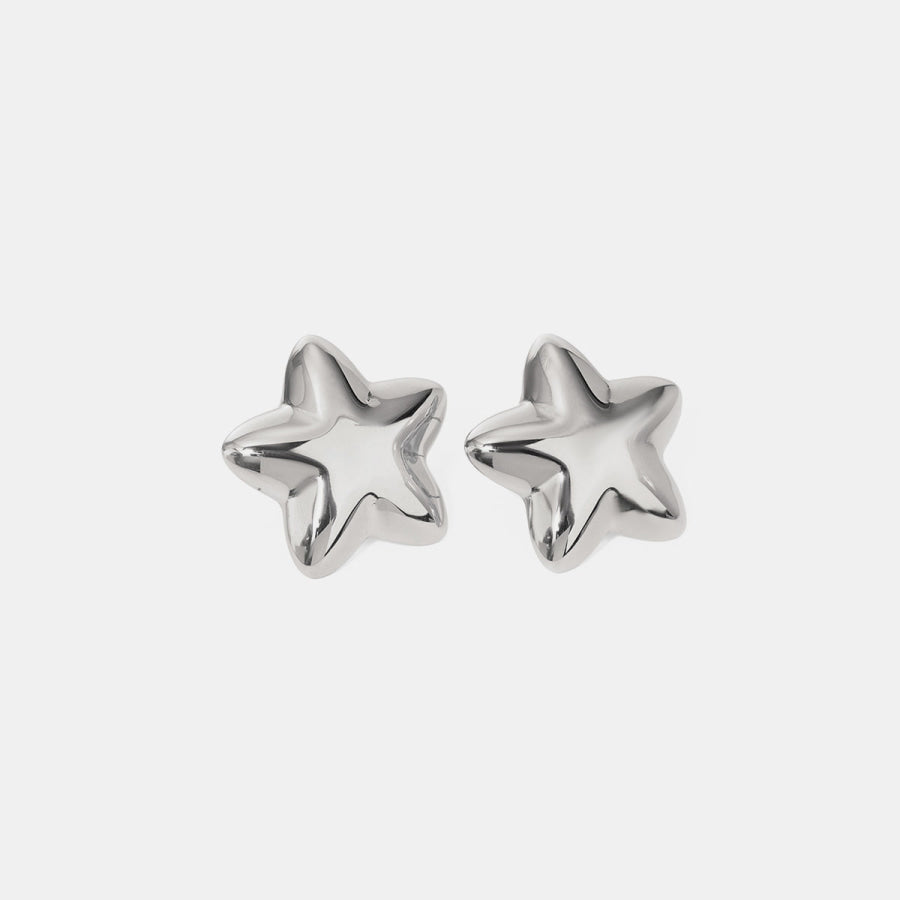 Stainless Steel Star Stud Earrings Apparel and Accessories