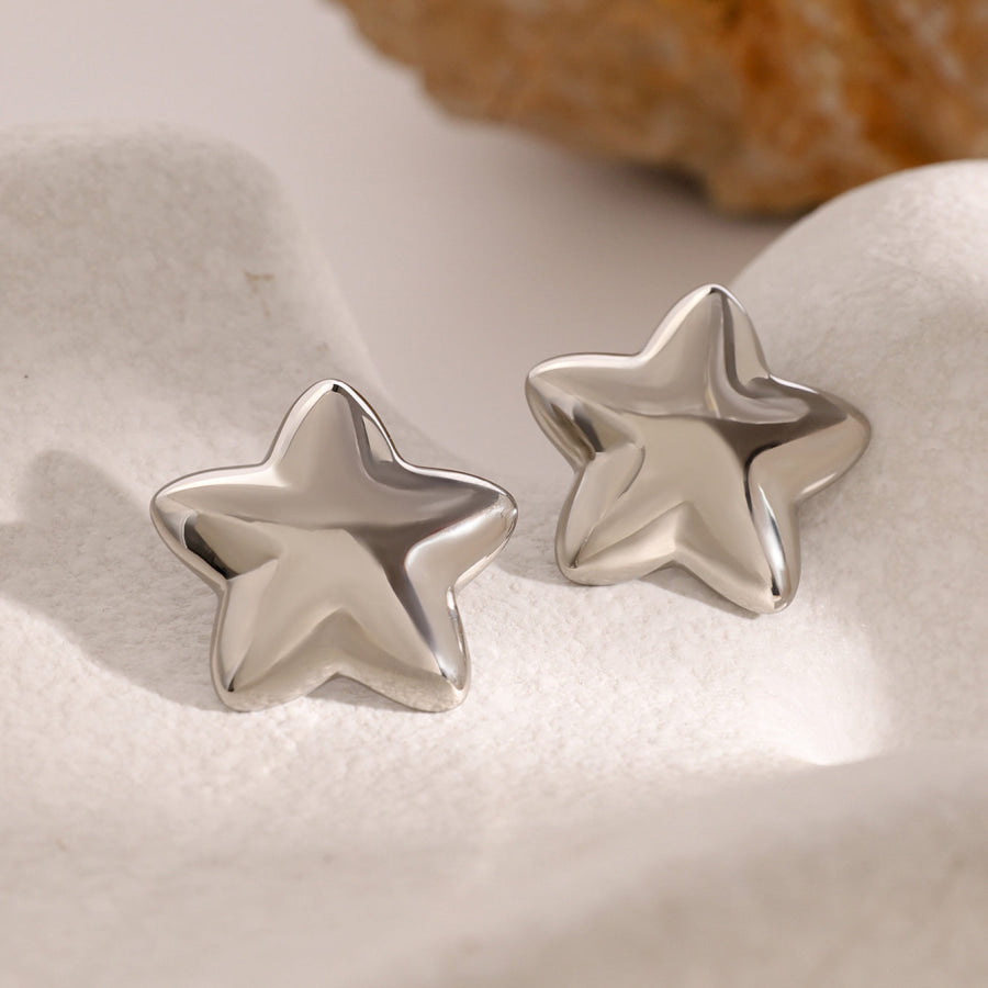 Stainless Steel Star Stud Earrings Apparel and Accessories