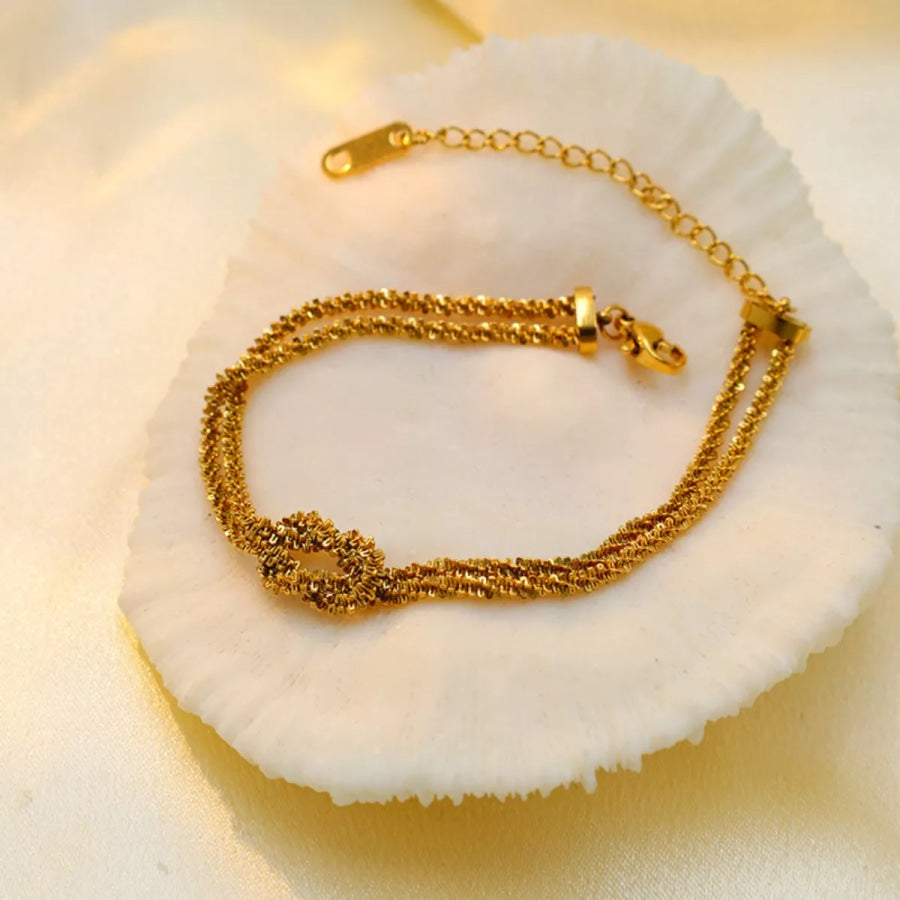 Stainless Steel Twisted Chain Bracelet Gold / onesize Apparel and Accessories