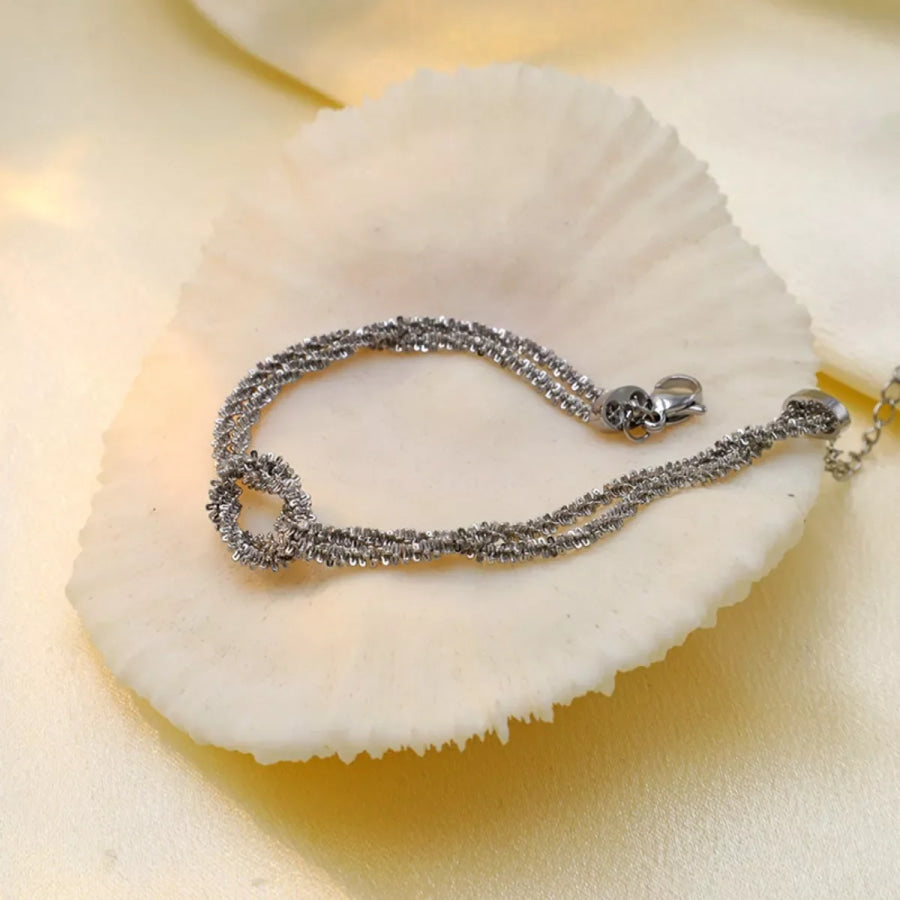 Stainless Steel Twisted Chain Bracelet Silver / onesize Apparel and Accessories