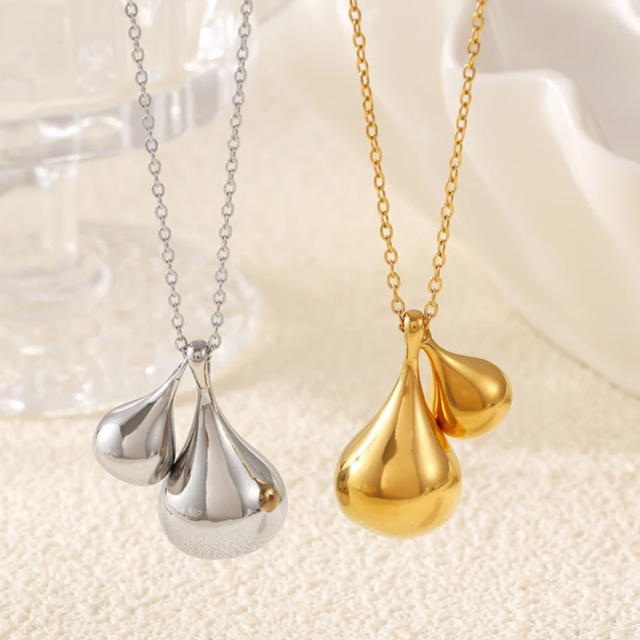 Stainless Steel Water Drop Shape Pendant Necklace Apparel and Accessories