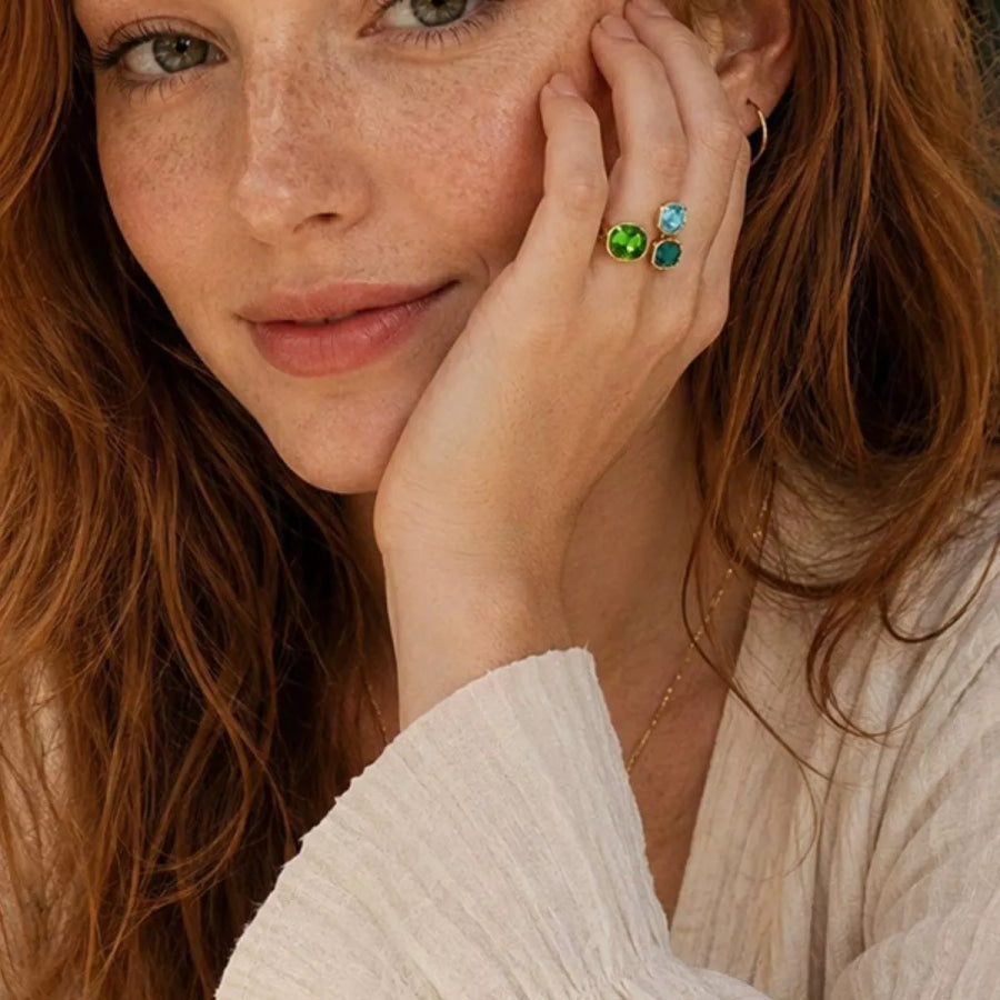 Stainless Steel Zircon Open Ring Apparel and Accessories