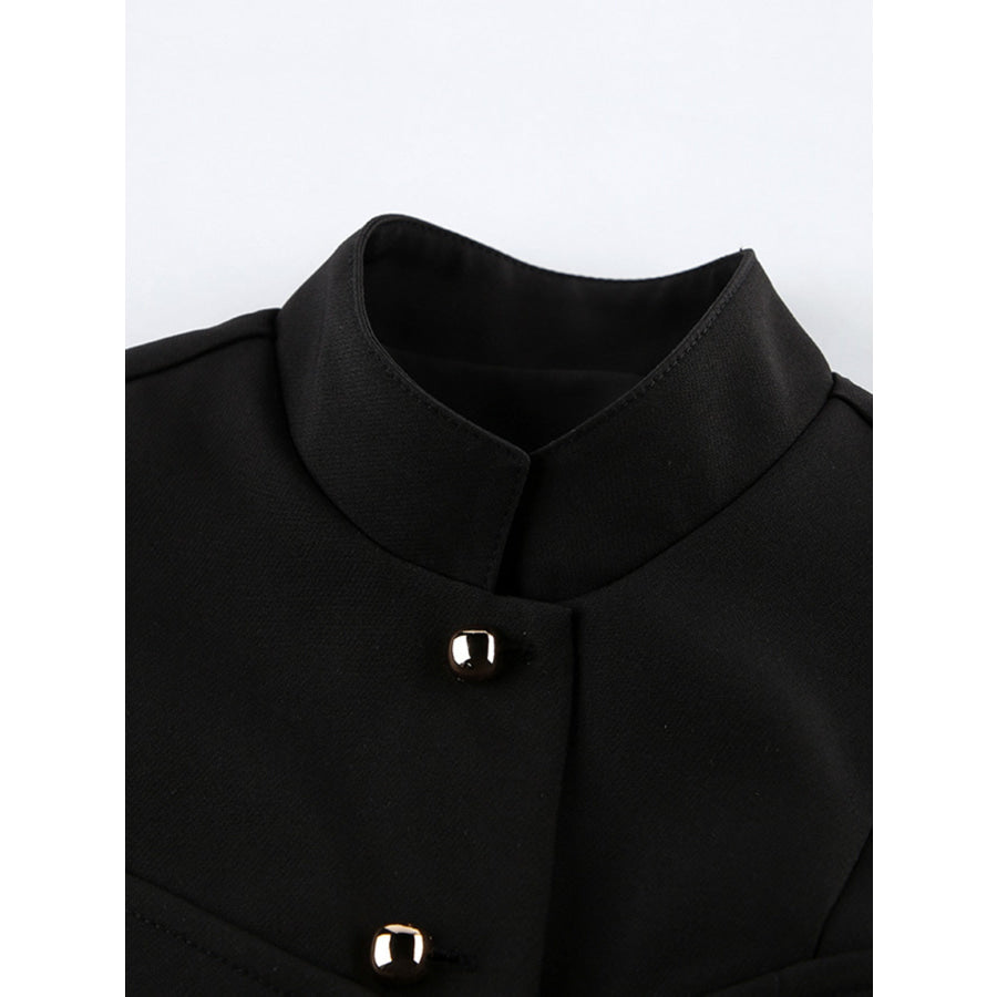 Stand Collar Button-Down Vest Coat Apparel and Accessories