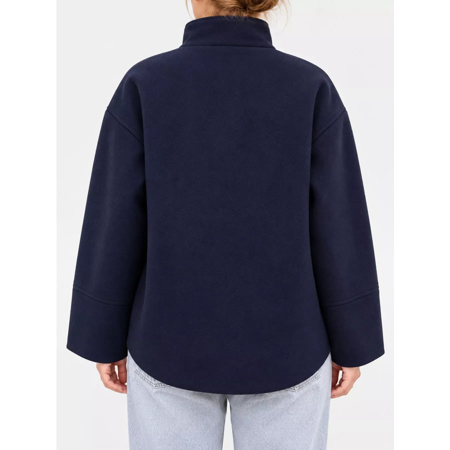 Stand-Collar Button Up Outerwear Apparel and Accessories
