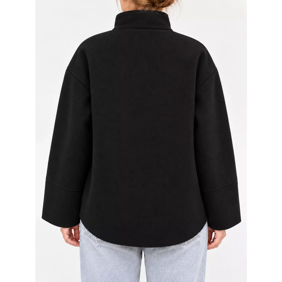 Stand-Collar Button Up Outerwear Apparel and Accessories