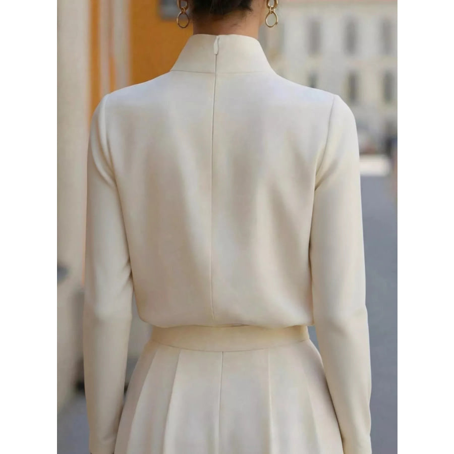 Stand-Collar Long Sleeve Blouse Apparel and Accessories
