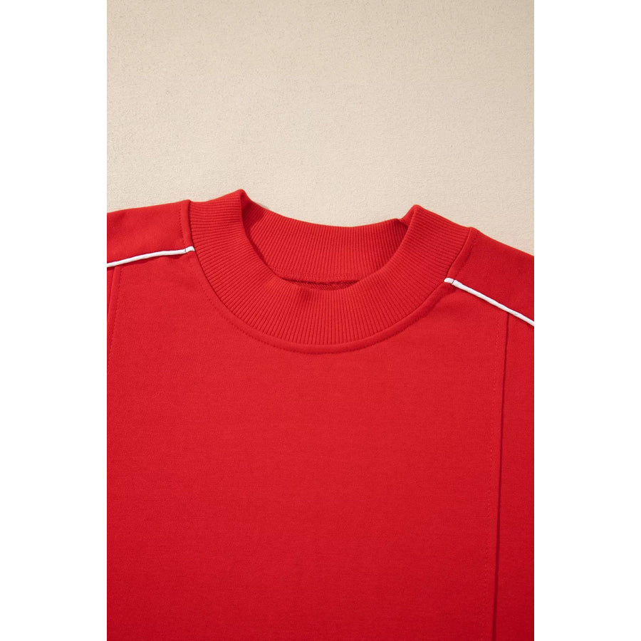 Stand Neck Long Sleeve Regular Fit Sweatshirt Apparel and Accessories
