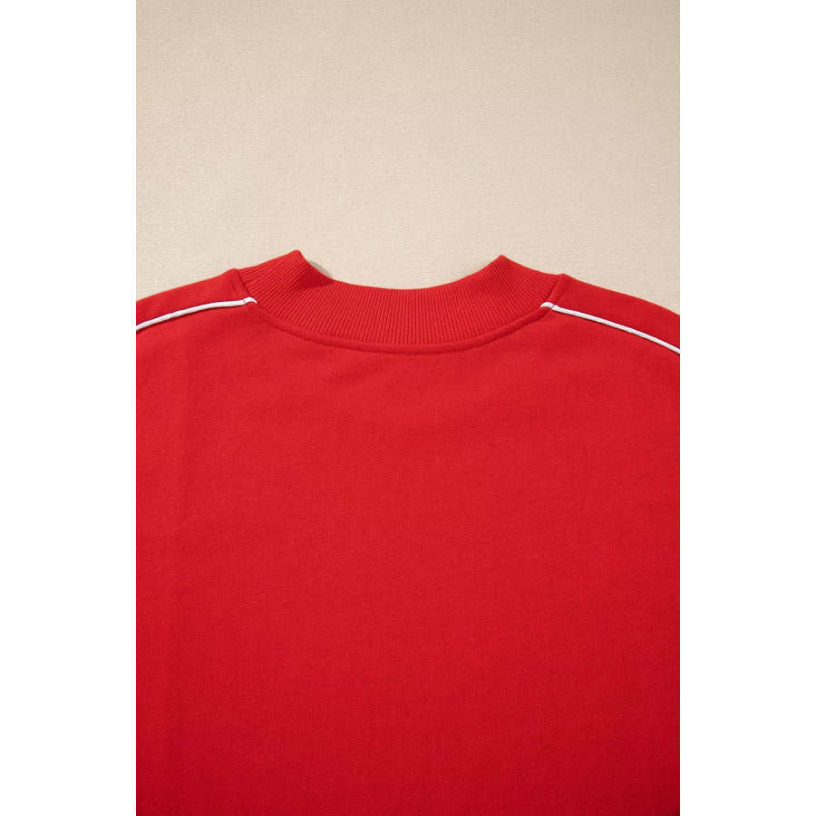 Stand Neck Long Sleeve Regular Fit Sweatshirt Apparel and Accessories
