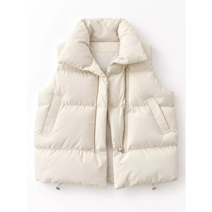 Stand-Up Collar Puffer Vest Coat Apparel and Accessories