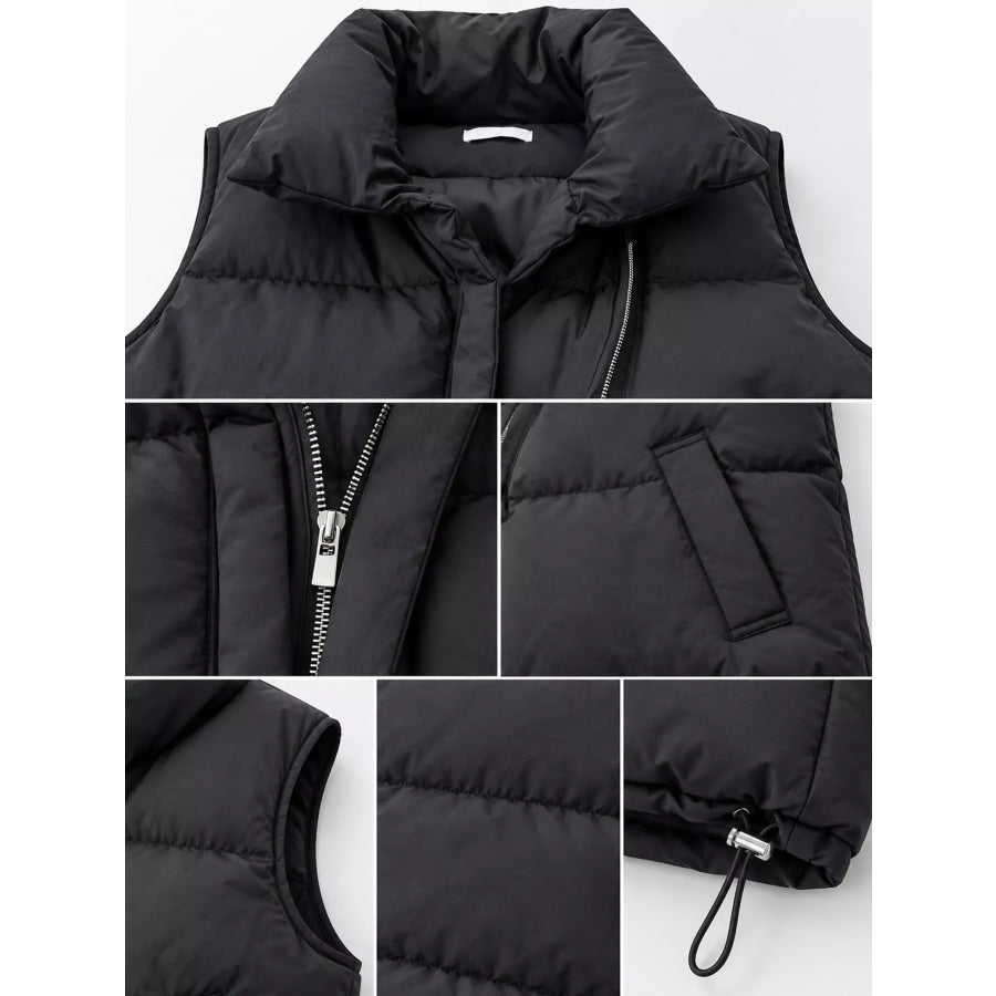 Stand-Up Collar Puffer Vest Coat Apparel and Accessories