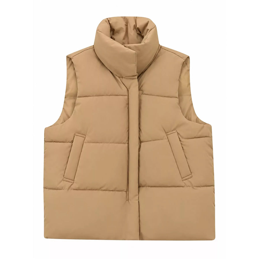 Stand-Up Collar Puffer Vest Coat Apparel and Accessories