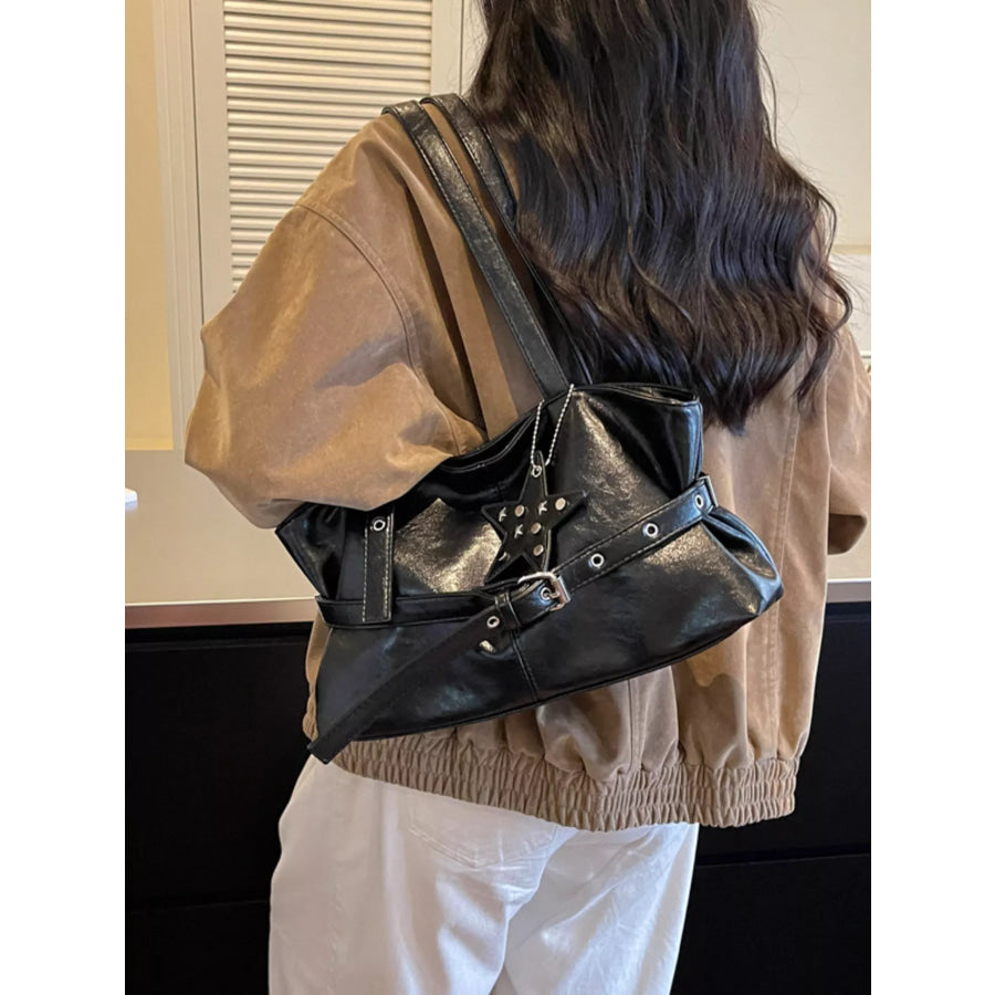 Star Charm Buckle Detail Shoulder Bag Apparel and Accessories