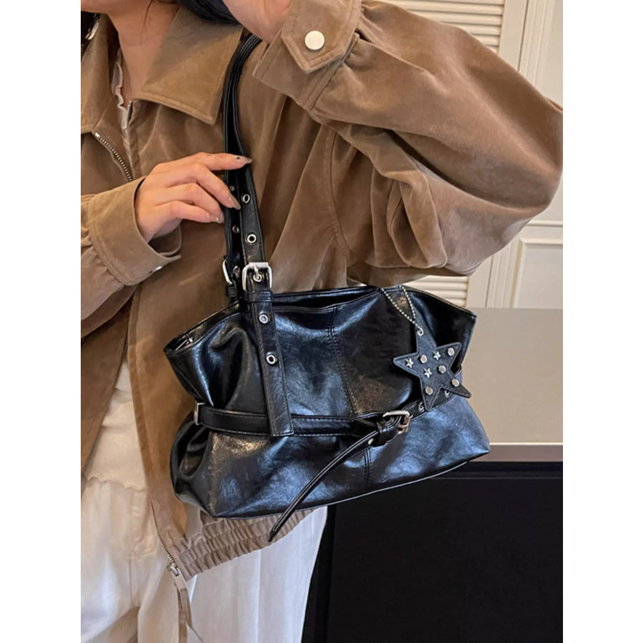 Star Charm Buckle Detail Shoulder Bag Apparel and Accessories