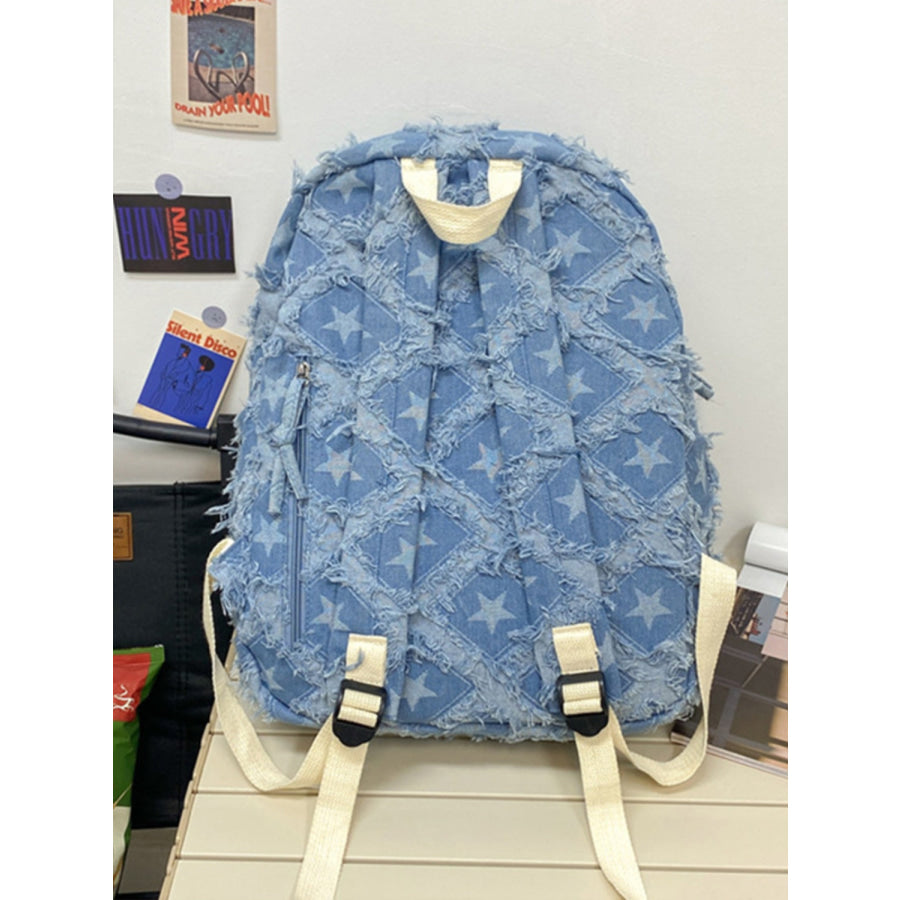 Star Denim Backpack Bag Light / One Size Apparel and Accessories