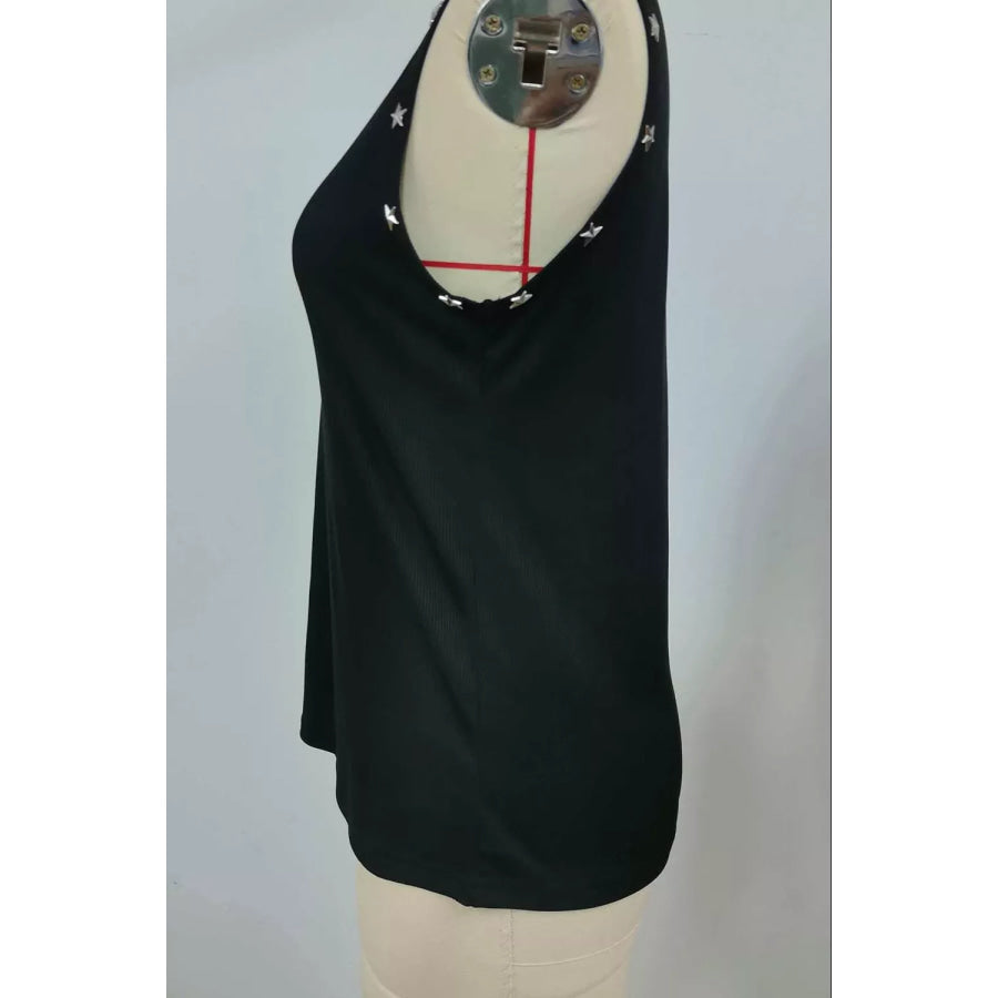 Star Detail Ribbed Tank Apparel and Accessories