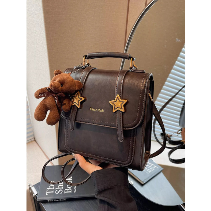 Star-Embellished Convertible Backpack Bag Brown / onesize Apparel and Accessories