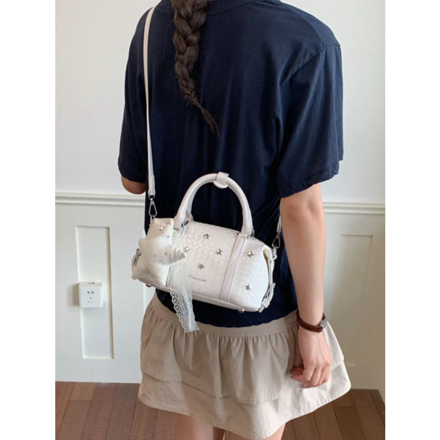 Star-Embellished Crossbody Bag White / One Size Apparel and Accessories