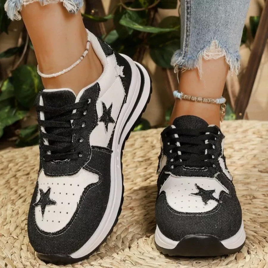 Star Lace Up Sneakers Apparel and Accessories