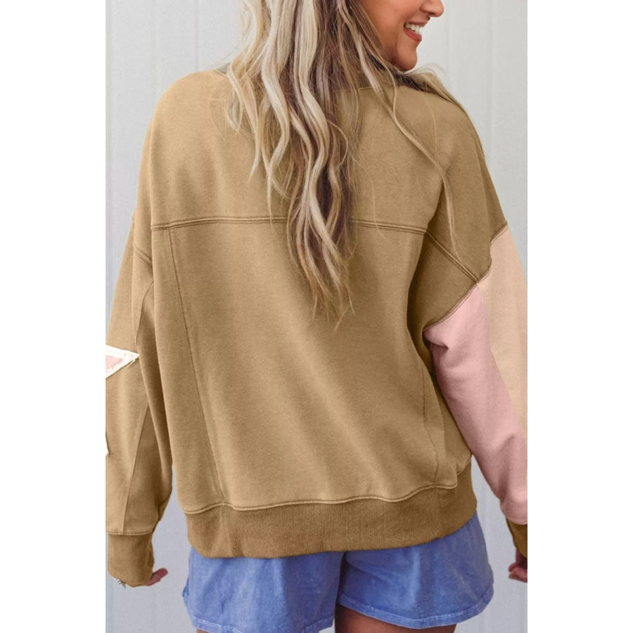 Star Patch Crew Neck Sweatshirt Apparel and Accessories