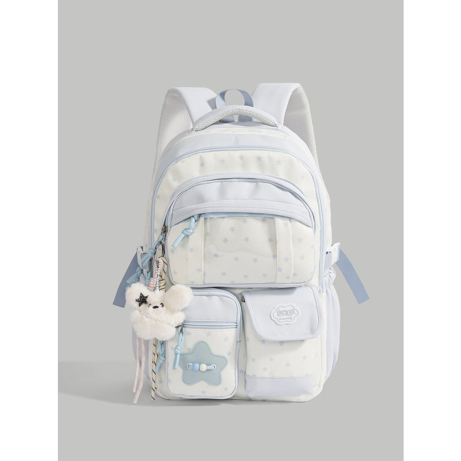 Star Pattern Lightweight Backpack Bag Blue / One Size Apparel and Accessories