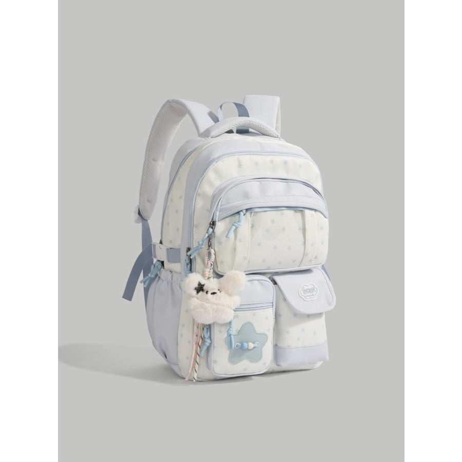 Star Pattern Lightweight Backpack Bag Blue / One Size Apparel and Accessories