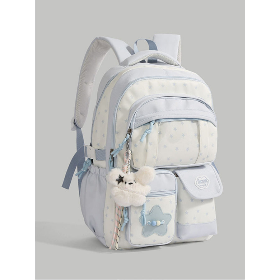 Star Pattern Lightweight Backpack Bag Blue / One Size Apparel and Accessories