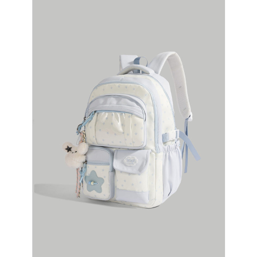 Star Pattern Lightweight Backpack Bag Blue / One Size Apparel and Accessories