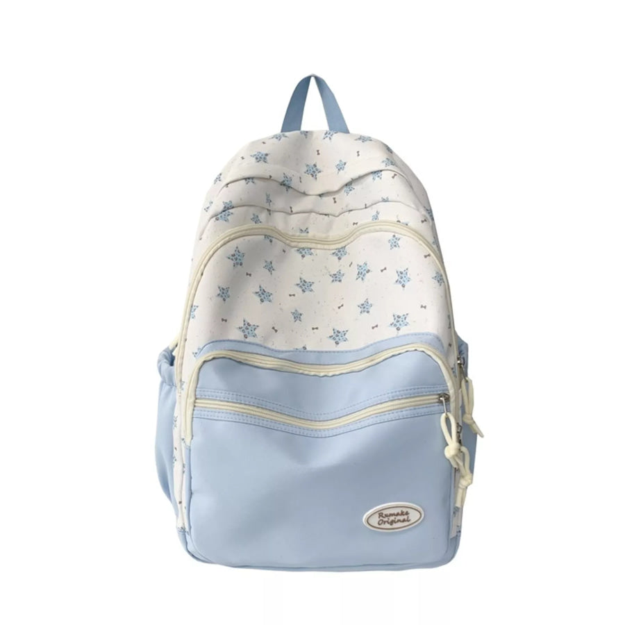 Star Pattern Lightweight Backpack Bag Blue / ONESIZE Apparel and Accessories