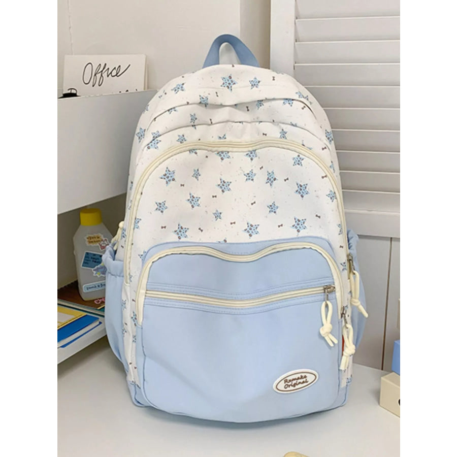 Star Pattern Lightweight Backpack Bag Blue / ONESIZE Apparel and Accessories