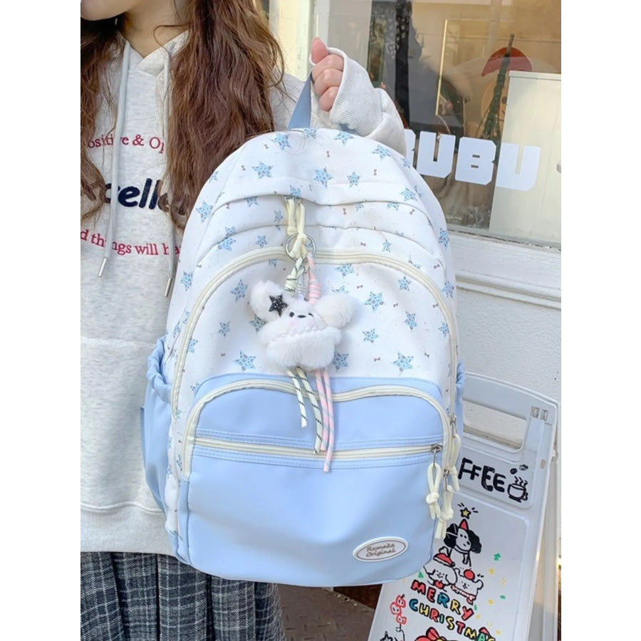 Star Pattern Lightweight Backpack Bag Blue / ONESIZE Apparel and Accessories