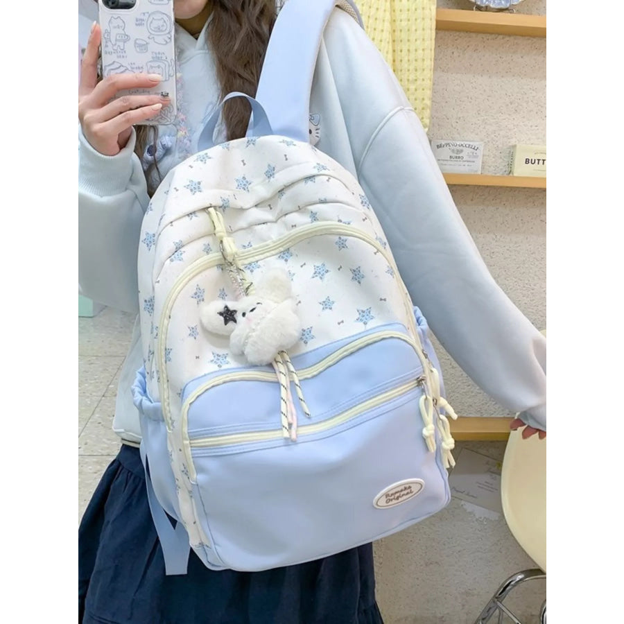 Star Pattern Lightweight Backpack Bag Blue / ONESIZE Apparel and Accessories