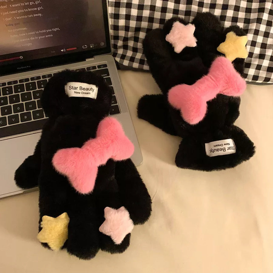 Star Plush Winter Gloves Apparel and Accessories