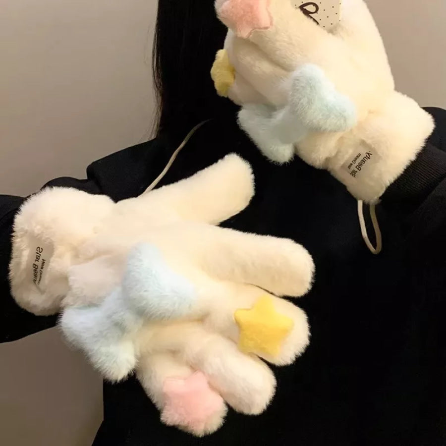 Star Plush Winter Gloves Apparel and Accessories