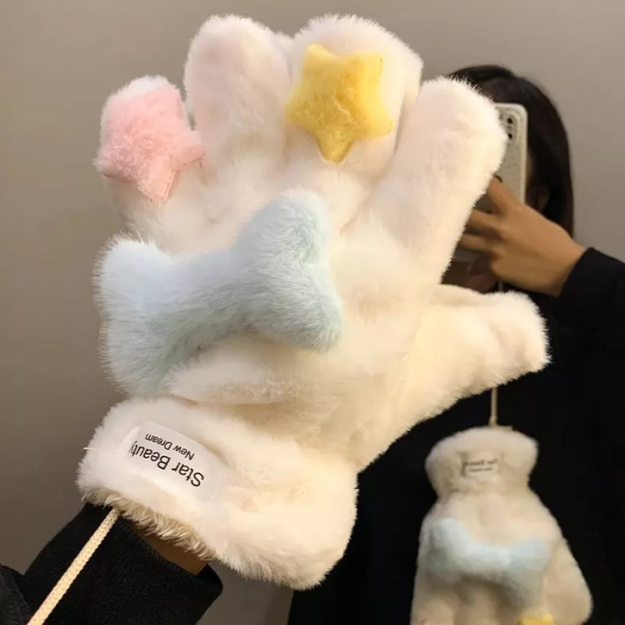 Star Plush Winter Gloves Apparel and Accessories