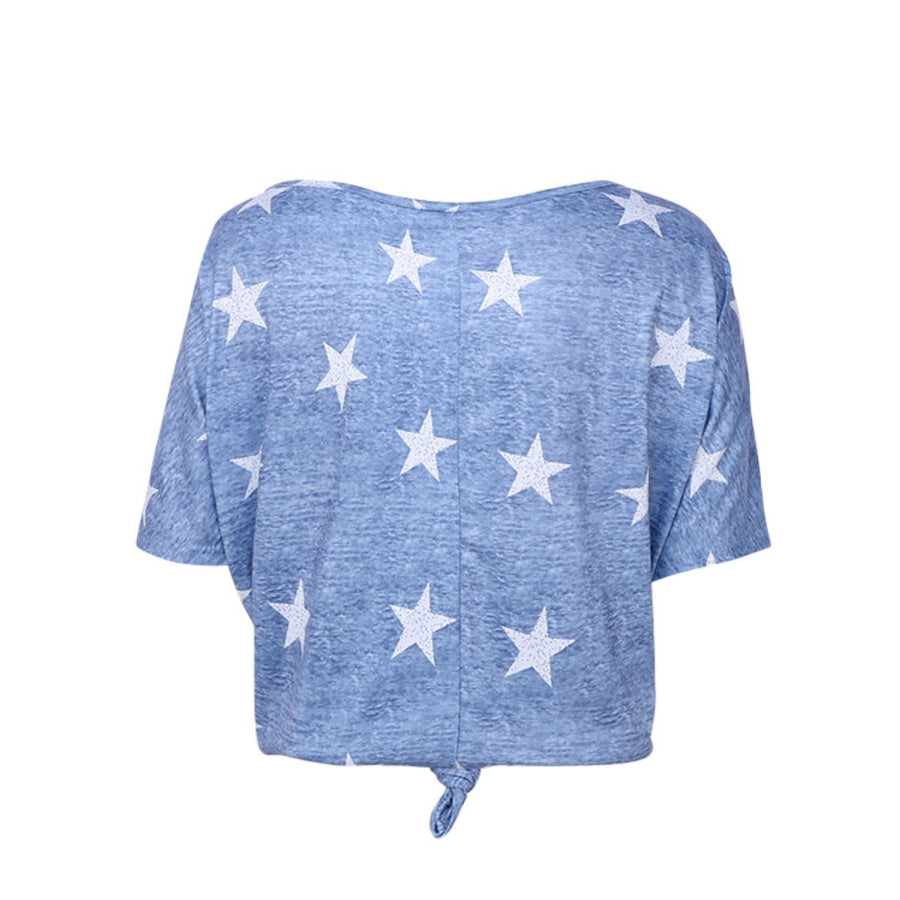 Star Print Short Sleeve T-Shirt