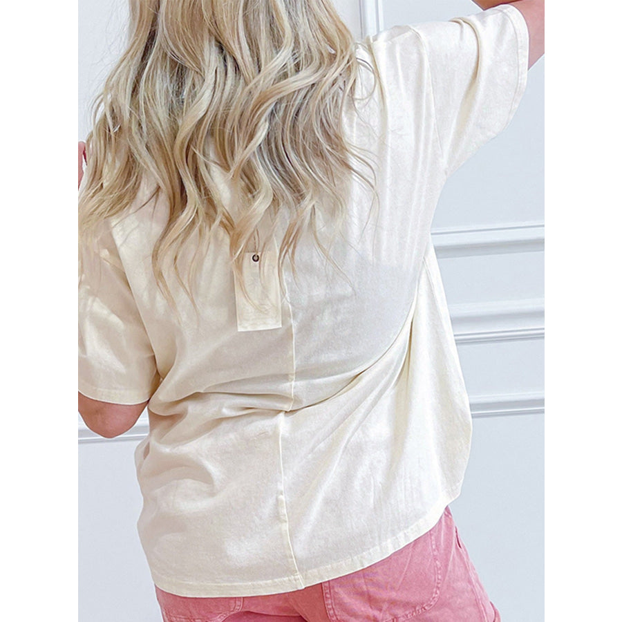 Star Print Stud Detail Cotton Jersey Top Apparel and Accessories