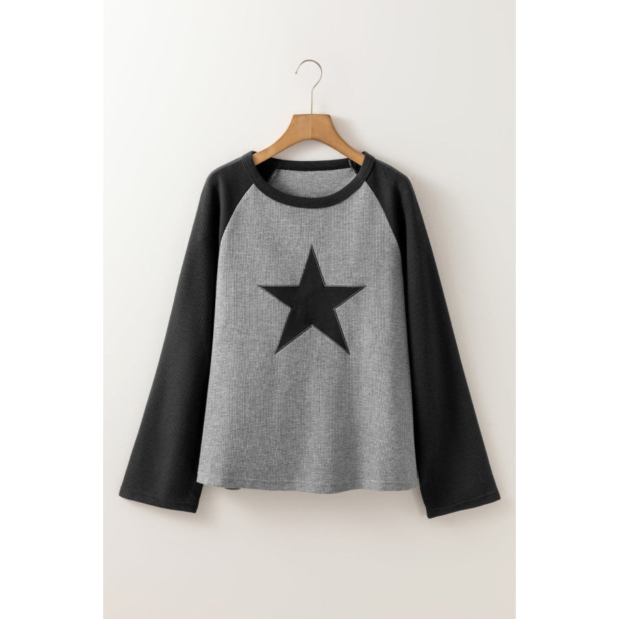 Star Round Neck Raglan Sleeve Top Apparel and Accessories