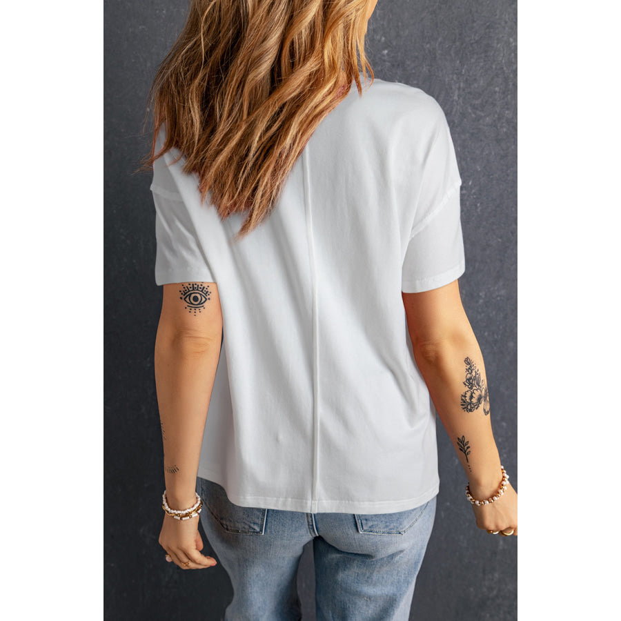 Star Round Neck Short Sleeve T-Shirt Apparel and Accessories