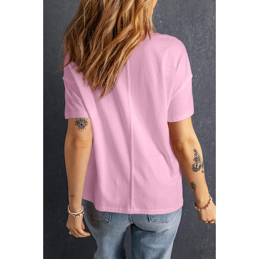 Star Round Neck Short Sleeve T-Shirt Apparel and Accessories