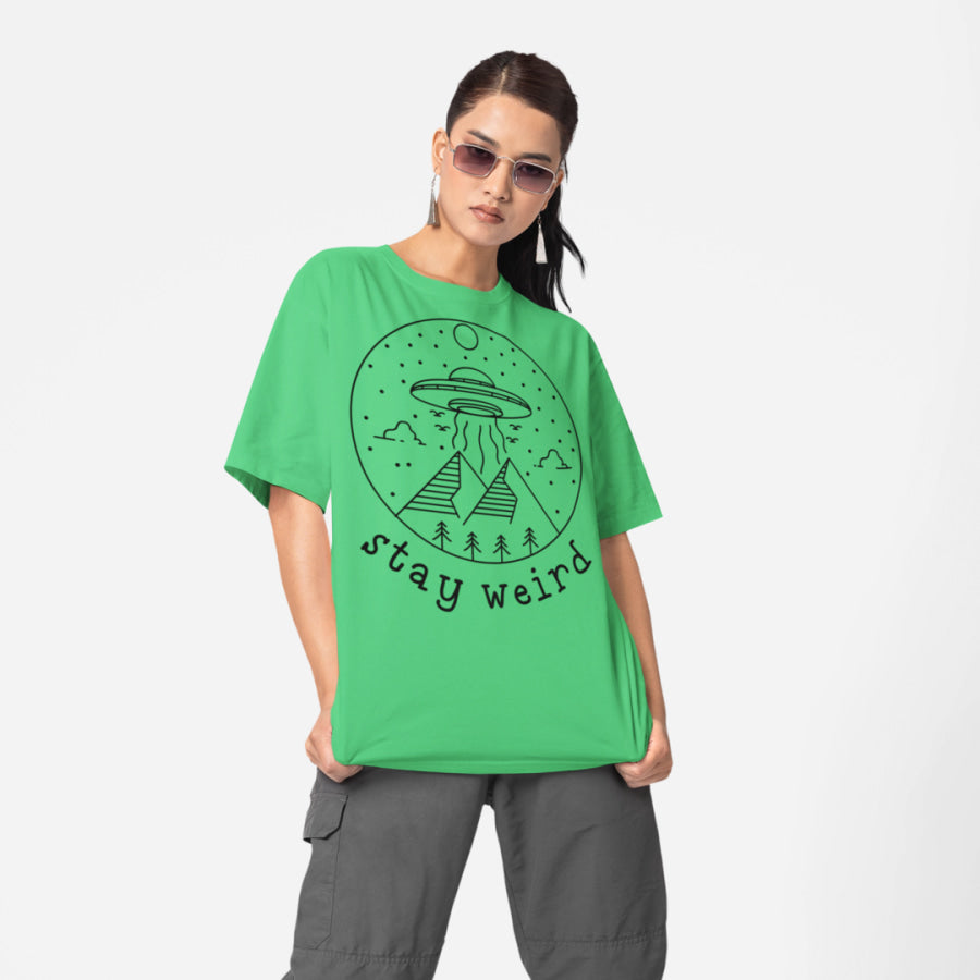 Stay Wierd Graphic Tee S / Synthetic Green Mens T-shirt