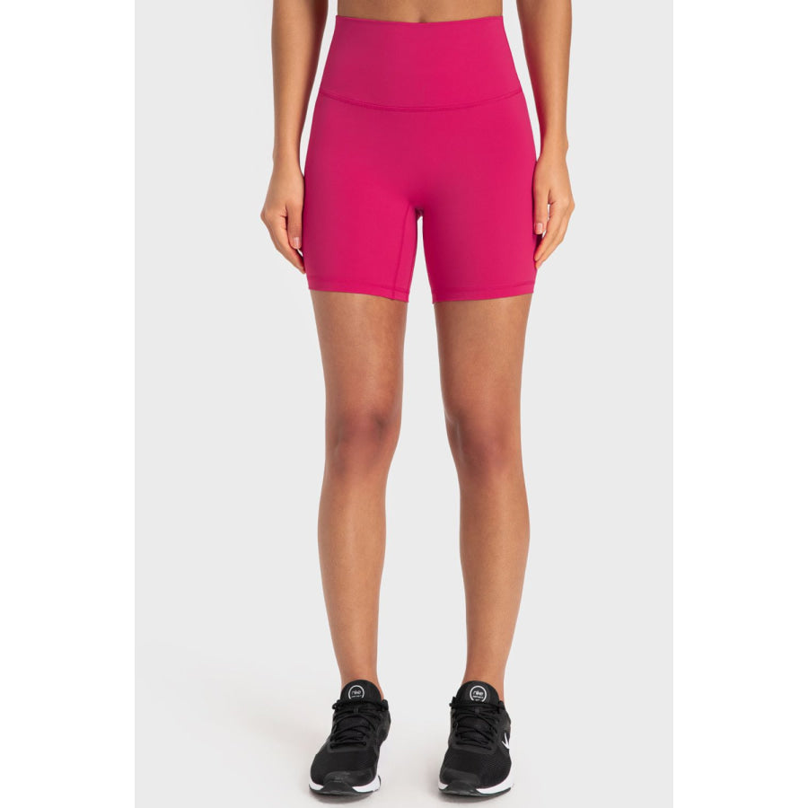 Staying Cozy Wide Waistband Biker Shorts Hot Pink / 4