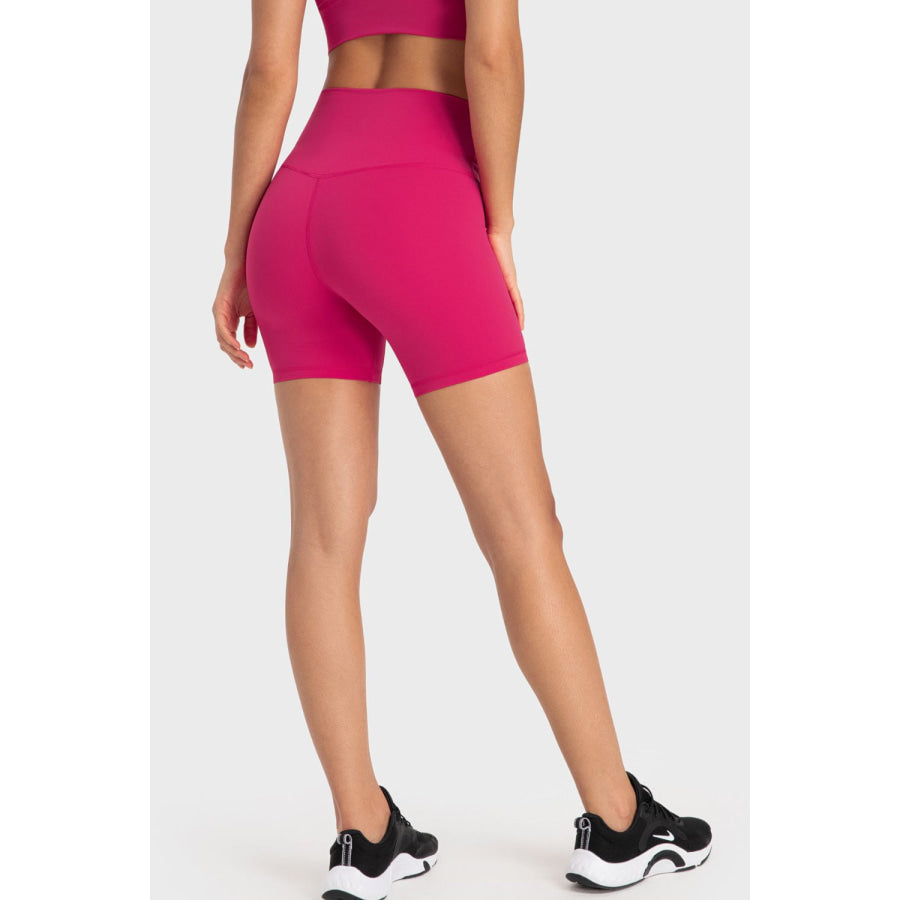 Staying Cozy Wide Waistband Biker Shorts Hot Pink / 4