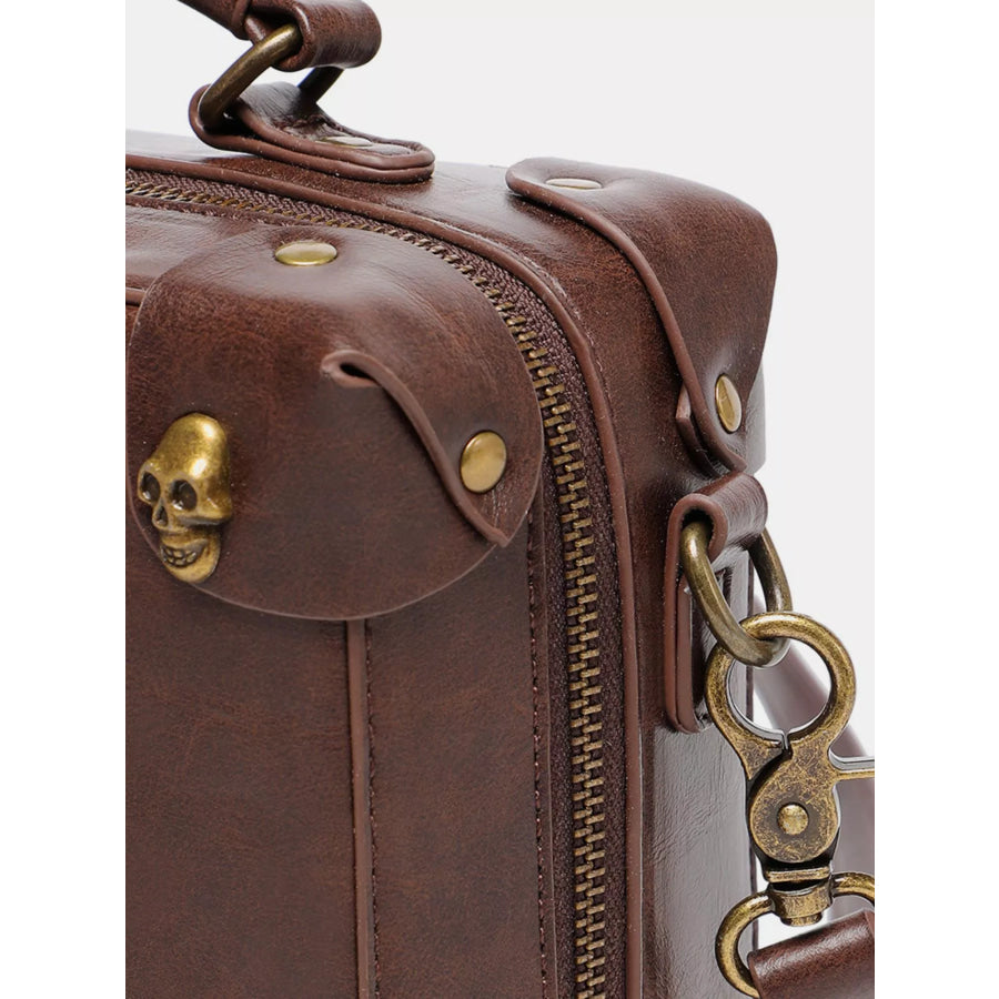 Steampunk Clockwork Design Crossbody Bag Brown / ONESIZE Apparel and Accessories