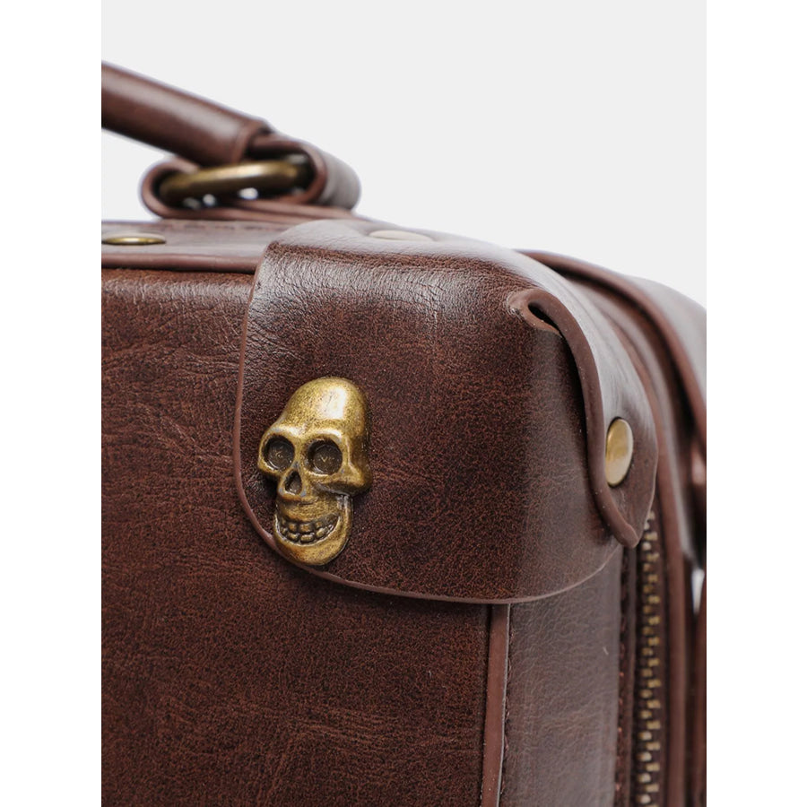 Steampunk Clockwork Design Crossbody Bag Brown / ONESIZE Apparel and Accessories