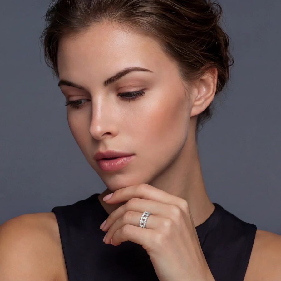 Stellar Row Moissanite Ring by Sandee Rain Boutique Rings