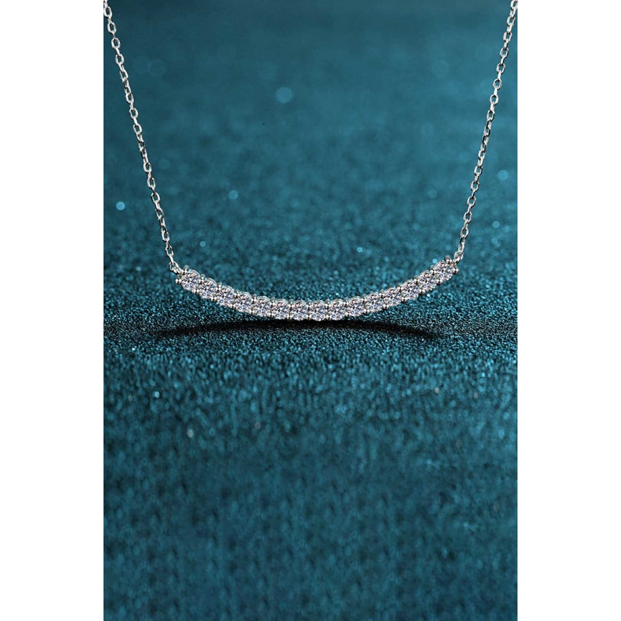 Sterling Silver Curved Bar Necklace Silver / One Size