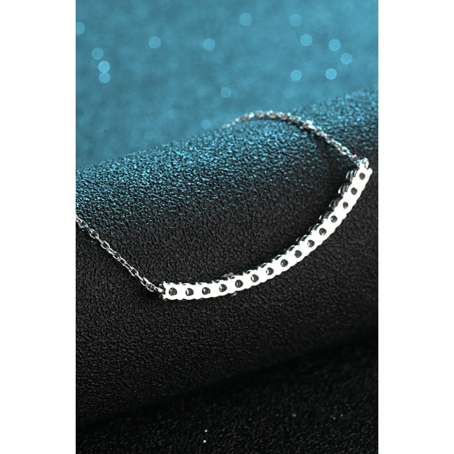 Sterling Silver Curved Bar Necklace Silver / One Size