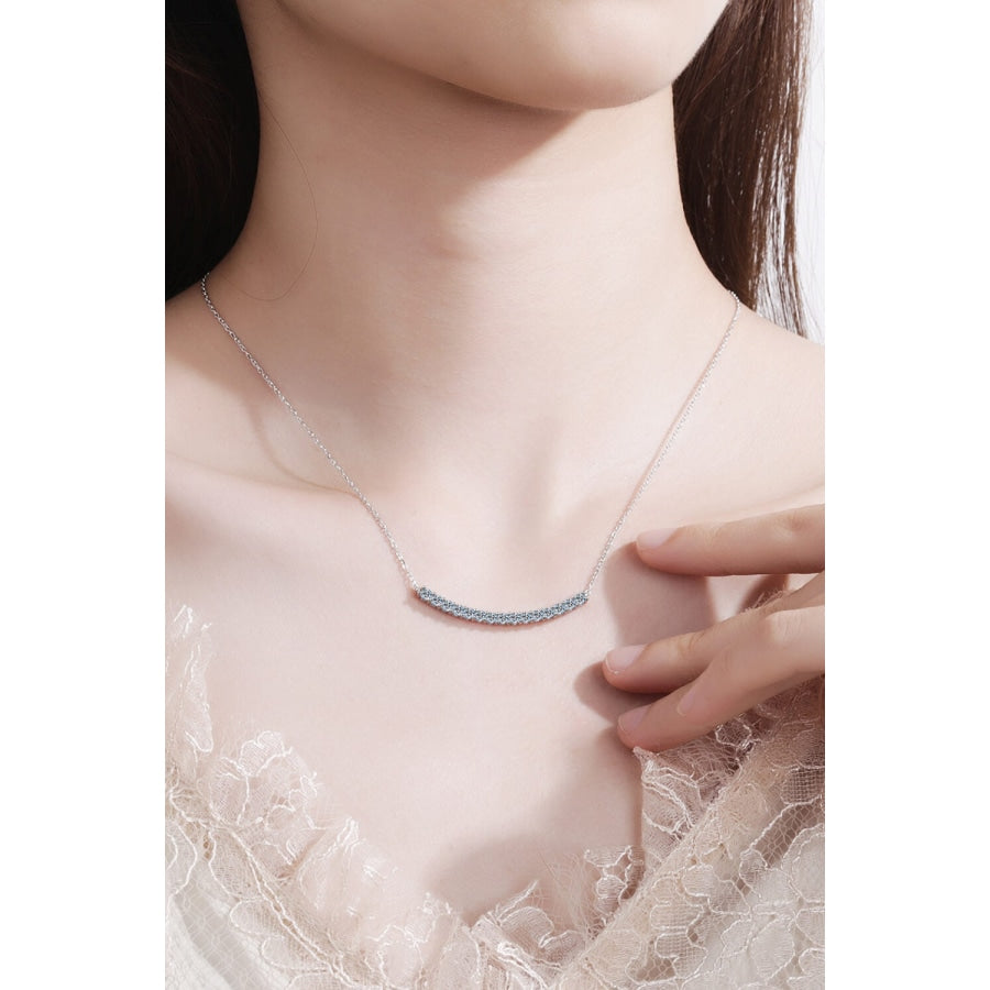 Sterling Silver Curved Bar Necklace Silver / One Size
