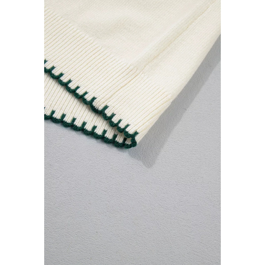 Stitched Detail Christmas Tree Holiday Casual Sweater Apparel and Accessories