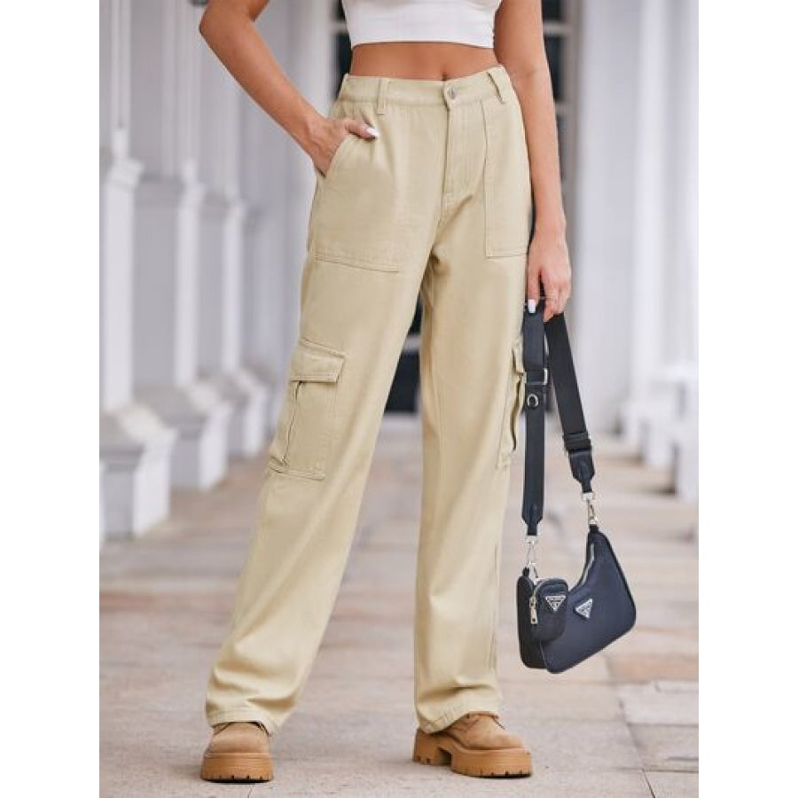 Straight Denim Cargo Pants Apparel and Accessories